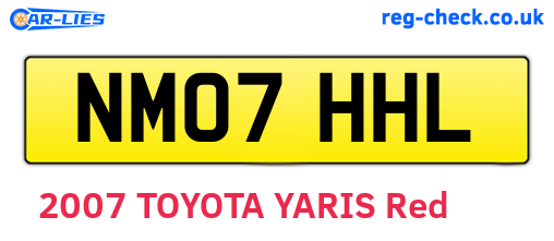 NM07HHL are the vehicle registration plates.