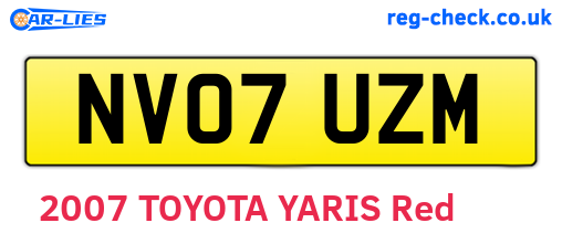 NV07UZM are the vehicle registration plates.