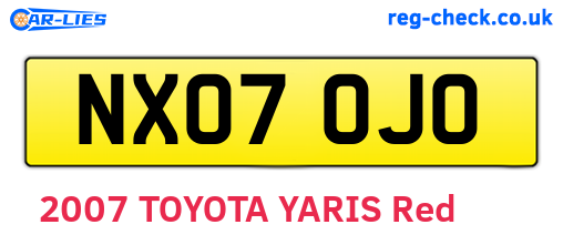 NX07OJO are the vehicle registration plates.