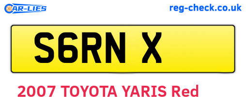 S6RNX are the vehicle registration plates.
