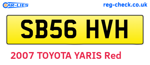 SB56HVH are the vehicle registration plates.