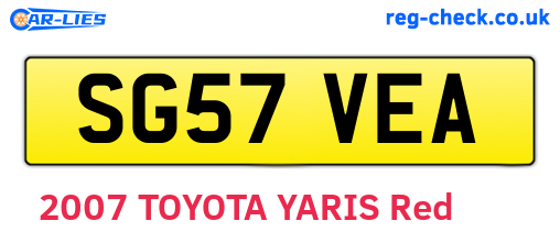 SG57VEA are the vehicle registration plates.