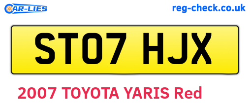 ST07HJX are the vehicle registration plates.