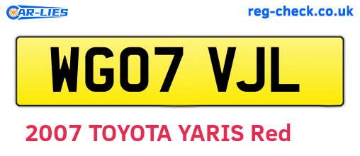 WG07VJL are the vehicle registration plates.