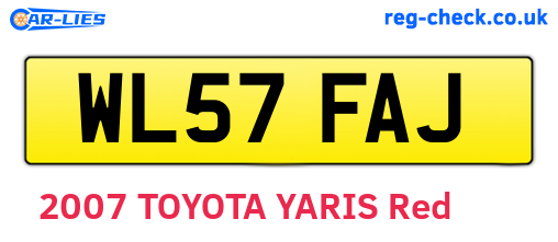 WL57FAJ are the vehicle registration plates.