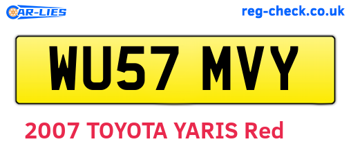 WU57MVY are the vehicle registration plates.