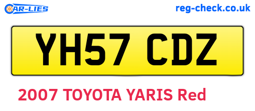 YH57CDZ are the vehicle registration plates.