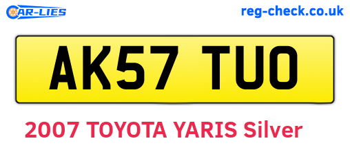 AK57TUO are the vehicle registration plates.