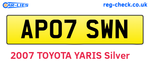 AP07SWN are the vehicle registration plates.