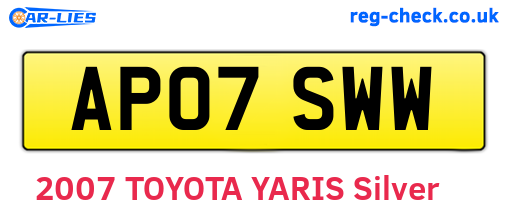 AP07SWW are the vehicle registration plates.