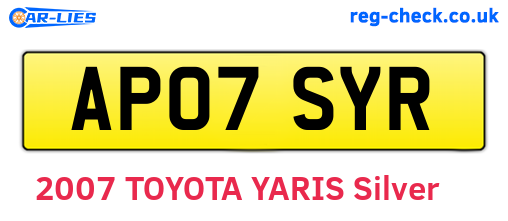 AP07SYR are the vehicle registration plates.