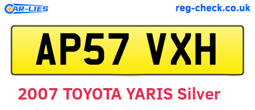 AP57VXH are the vehicle registration plates.