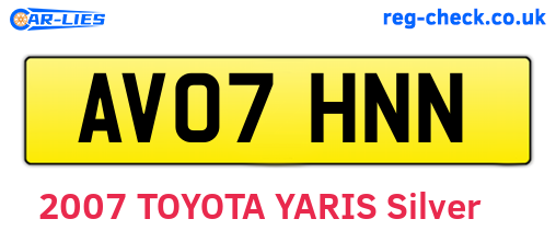 AV07HNN are the vehicle registration plates.