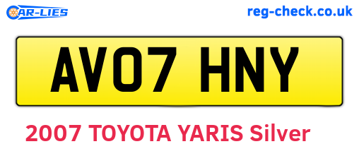 AV07HNY are the vehicle registration plates.