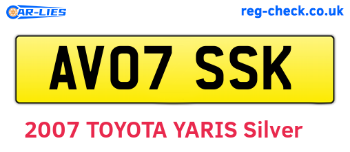 AV07SSK are the vehicle registration plates.