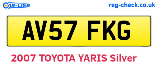 AV57FKG are the vehicle registration plates.
