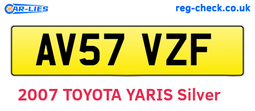 AV57VZF are the vehicle registration plates.
