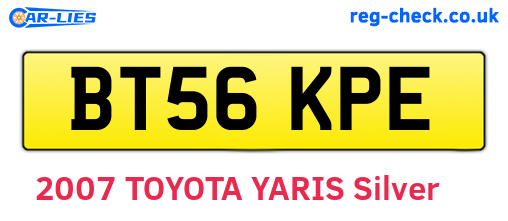BT56KPE are the vehicle registration plates.