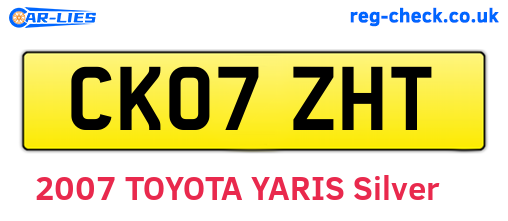 CK07ZHT are the vehicle registration plates.