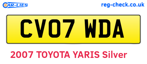 CV07WDA are the vehicle registration plates.