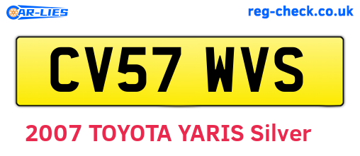 CV57WVS are the vehicle registration plates.