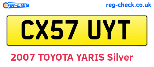 CX57UYT are the vehicle registration plates.