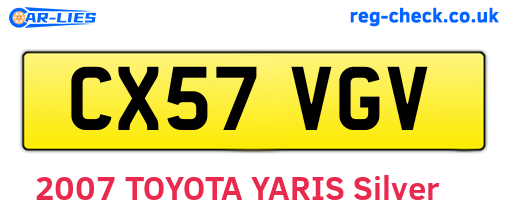 CX57VGV are the vehicle registration plates.