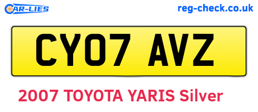 CY07AVZ are the vehicle registration plates.