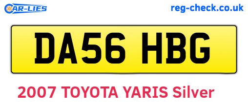 DA56HBG are the vehicle registration plates.