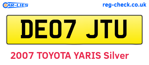 DE07JTU are the vehicle registration plates.
