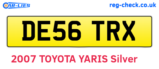 DE56TRX are the vehicle registration plates.