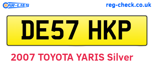 DE57HKP are the vehicle registration plates.