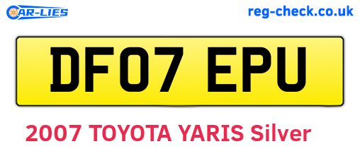 DF07EPU are the vehicle registration plates.