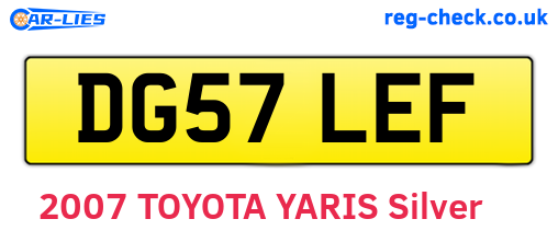 DG57LEF are the vehicle registration plates.