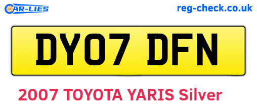DY07DFN are the vehicle registration plates.