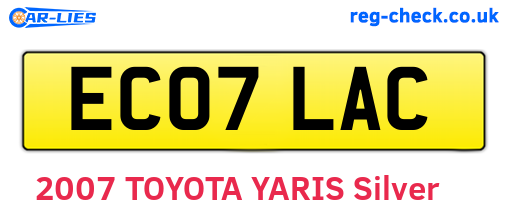 EC07LAC are the vehicle registration plates.