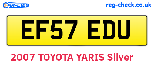 EF57EDU are the vehicle registration plates.