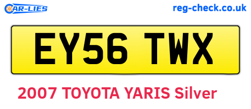 EY56TWX are the vehicle registration plates.