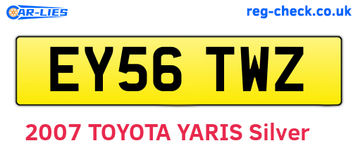 EY56TWZ are the vehicle registration plates.