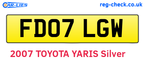 FD07LGW are the vehicle registration plates.