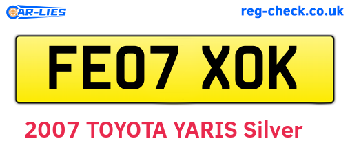 FE07XOK are the vehicle registration plates.