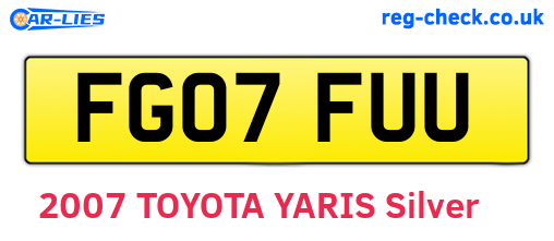 FG07FUU are the vehicle registration plates.