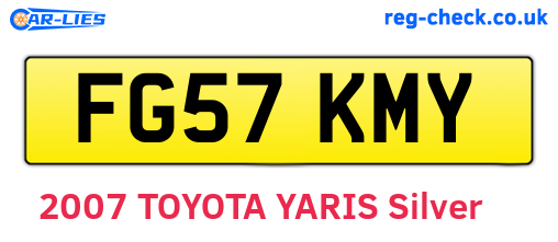 FG57KMY are the vehicle registration plates.