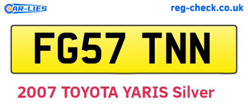 FG57TNN are the vehicle registration plates.