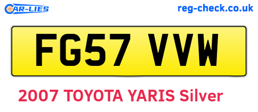 FG57VVW are the vehicle registration plates.