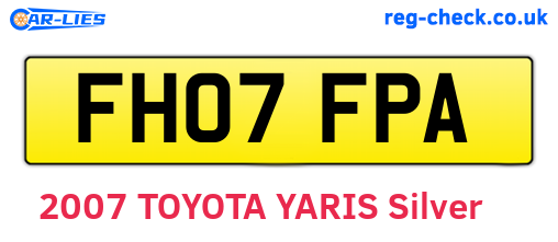 FH07FPA are the vehicle registration plates.