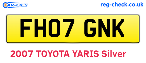 FH07GNK are the vehicle registration plates.