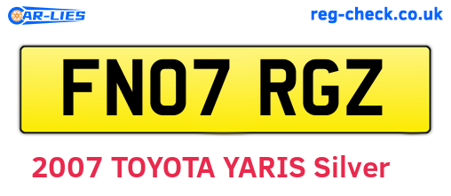 FN07RGZ are the vehicle registration plates.