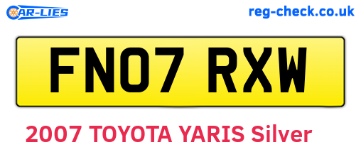 FN07RXW are the vehicle registration plates.
