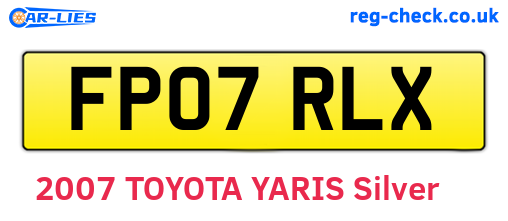 FP07RLX are the vehicle registration plates.